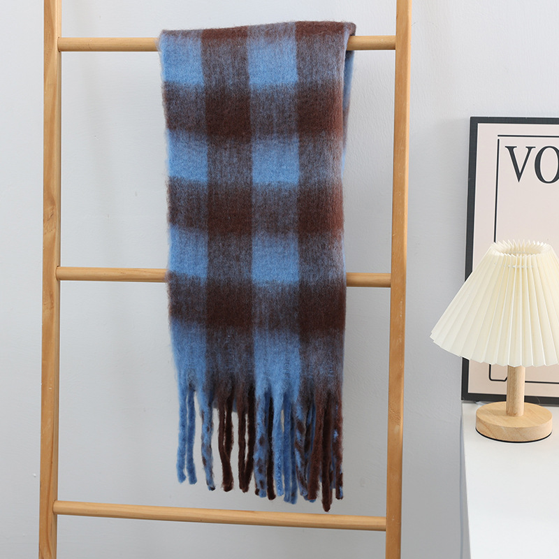 Winter New Plaid Luxury Big Sc - Cashmere Throw Blanket 评论和价格