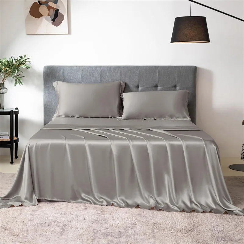 100% Mulberry Silk 4/6pcs Bed  - Silk Pillowcase Set 评论和价格
