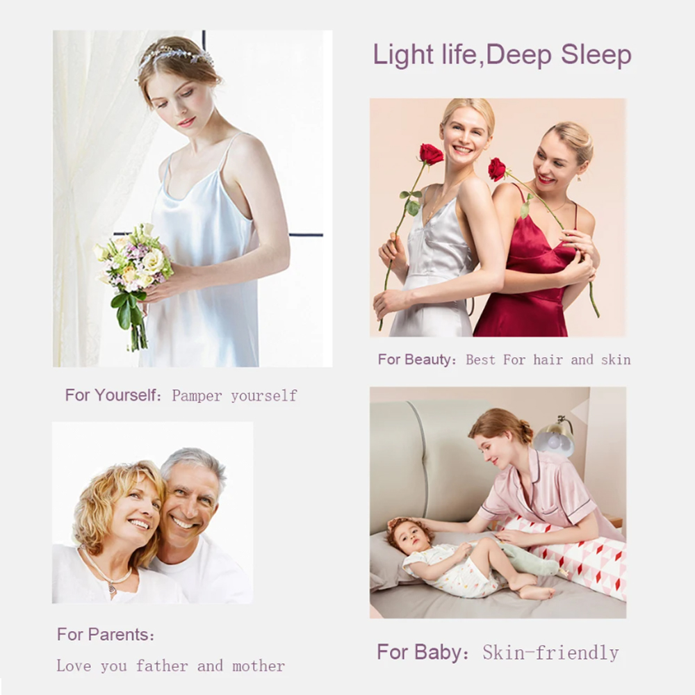 100% Mulberry Silk Jacquard Be - Silk Pillowcase Set 评论和价格