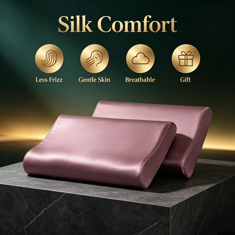 2 Pack Double-Sided Mulberry S - Silk Pillowcase Set 评论和价格