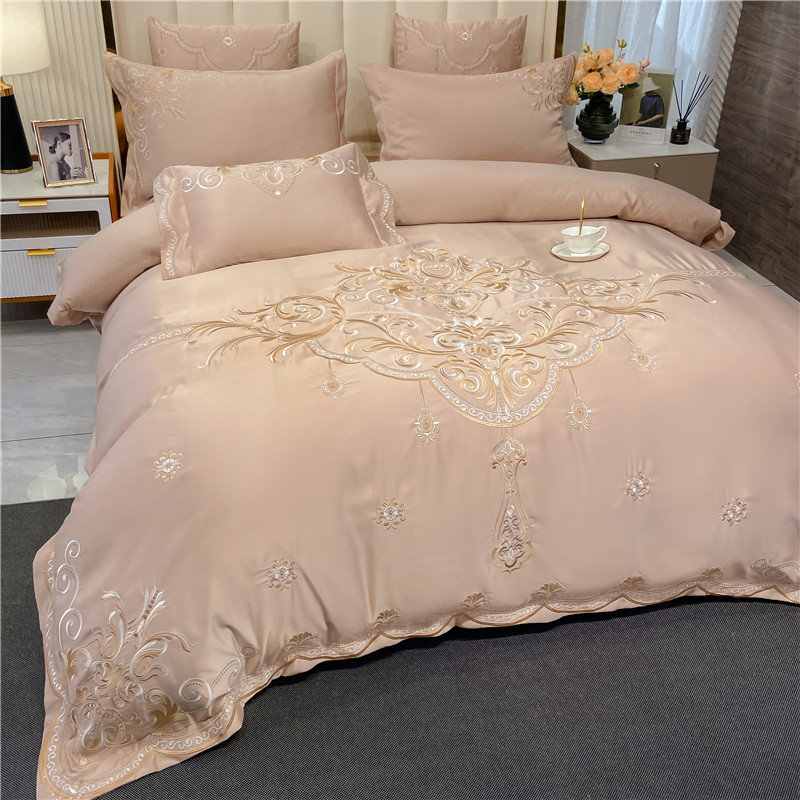 European-Style Bed Sheet Four- - Silk Pillowcase Set 评论和价格