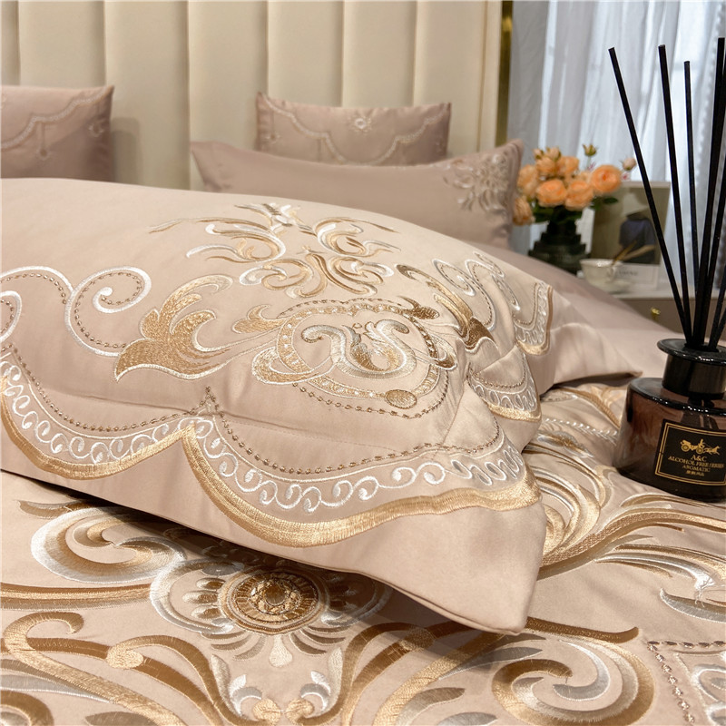 European-Style Bed Sheet Four- - Silk Pillowcase Set 评论和价格