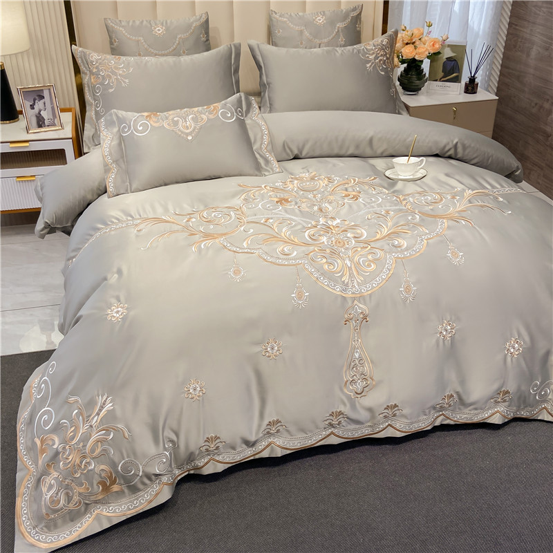 European-Style Bed Sheet Four- - Silk Pillowcase Set 评论和价格