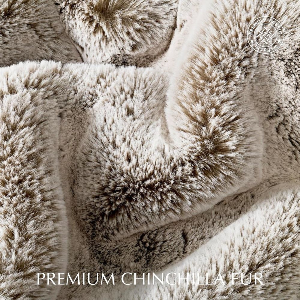 Luxury Soft Faux Chinchilla Fu - Cashmere Throw Blanket 评论和价格