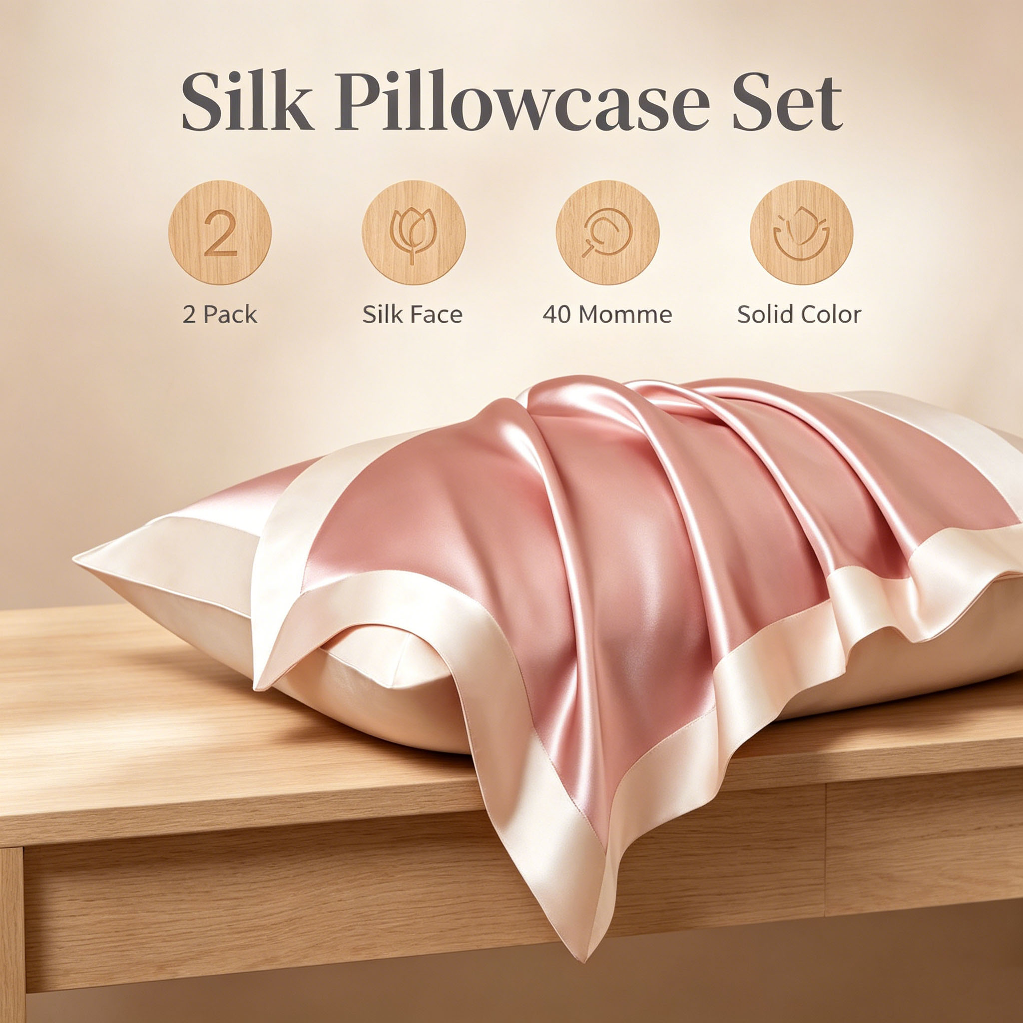 2Pcs 40 Momme Mulberry Silk Pi - Silk Pillowcase Set 评论和价格